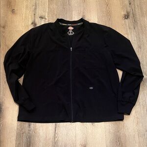 Dickies Men's Classic Black Scrub Jacket 2XL EDS Essentials Stretch